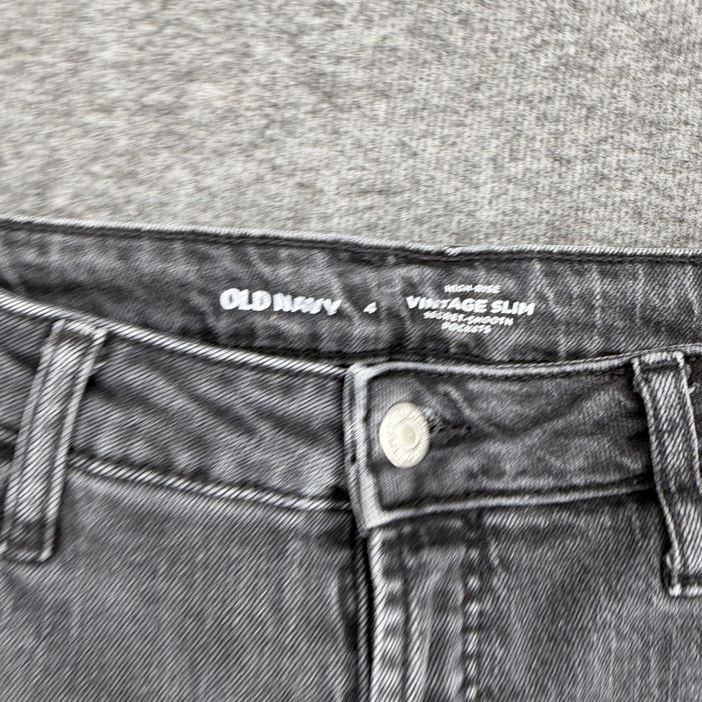 Old Navy Womens Vintage Slim High Rise Charcoal Grey Jeans Size 4 Cropped - Picture 4 of 12